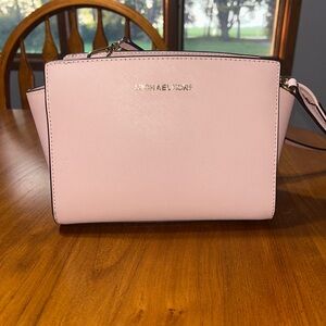 Michael Kors Light Pink Crossbody Bag with Gold-Tone Logo